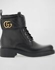 Ladies Gucci Marmont Gg Leather Lace-Up Booties $1,350 Size 7B (37)