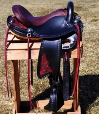 Nuevo sillín de cuero Western Endurance con asiento suave de vaca/tallas de 10" a 18" pulgadas Foto 1 de 4