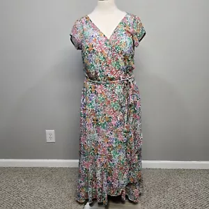 Eshakti Wayward Fancies True Wickelkleid Übergröße 1X Maxi Ditsy Blumen Rüschen - Bild 1 von 10