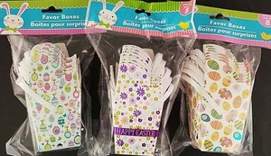 Easter Mini Favor Boxes with Handles Decorated w Easter Theme Prints - Picture 1 of 4