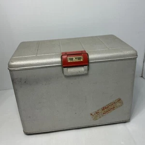 Vintage 50’s Poloron Silver Aluminum Insulated Cooler Ice Chest New Rochelle - Picture 1 of 24