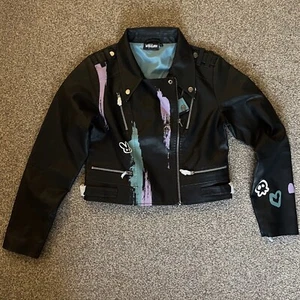 Paladin Imitation Leather Jacket black Tiny Tina's Wonderlands Size L VGC - Picture 1 of 13