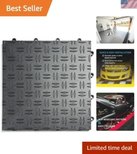 Durable Moisture-Resistant Garage Flooring - 48 Slip-Resistant Tiles in Graphite - Picture 1 of 8
