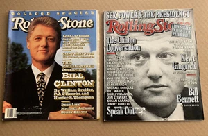 Vintage 1990s Rolling Stone Magazine Issue 639 & 799 ~ President Bill Clinton - Picture 1 of 10