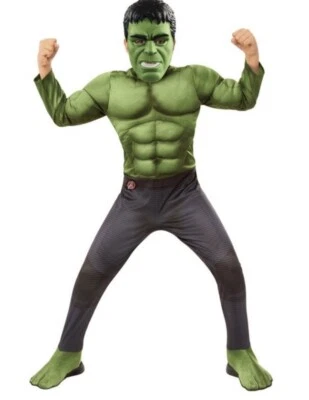 New Rubies Hulk Costume Kids Superhero Avengers Halloween Fancy Dress Up L 8-10 - Image 1 of 4