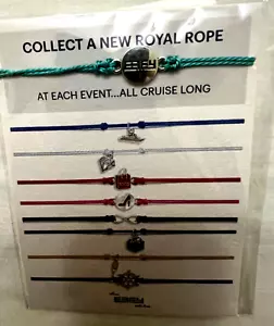 Pulsera EFFY Cuerda Verde Azulado Royal Caribbean Crucero Redonda EFFY Logo Dije NUEVO - Imagen 1 de 4