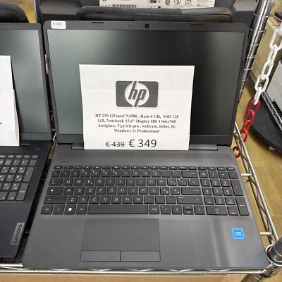 HP NOTEBOOK G9 250 85D67EA N4500/4GB/128GBSSD/W11 PRO CON ESTENSIONE GARANZIA 36 - Immagine 1 di 2