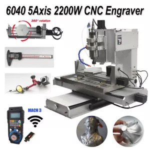 6040 5 Axis 2200W CNC Router Machine Carving Drilling Milling Engraver Aluninum - Picture 1 of 10
