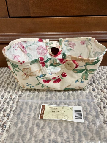 LONGABERGER 2004  SPRING BOOKING THANK YOU   BASKET  LINER -HEIRLOOM FLORAL -NEW Cover