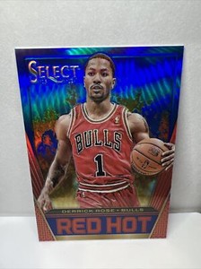 2013-14 Select Red Hot Prizms Blue 10/49 #26 Derrick Rose Chicago bulls