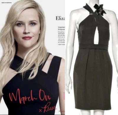 4K ❤️ Gucci Vintage Black Midi Dress Pin 2pc Set 36 38 0 2 LBD Gift Bag XS S - Image 1 of 4