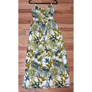 Maxikleid Tropical Print Gr. Small fließend Sommer Boho Chic verstellbare Träger - Bild 1 von 6