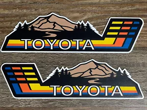 2x7” TOYOTA Retro Stripes decal sticker Tacoma 4Runner FJ Rav4 - Picture 1 of 1