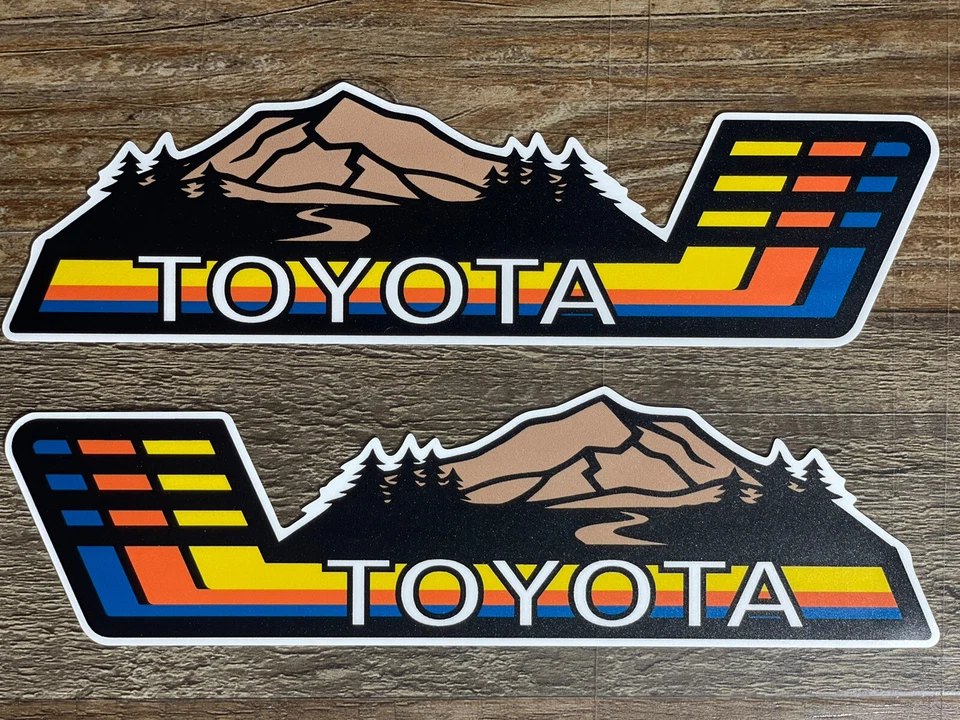 2x7” TOYOTA Retro Rayas Calcomanía Pegatina Tacoma 4Runner FJ Rav4 Foto 1 de 1