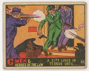 G Men and Heroes of the Law Strip Card 1936 Gum Inc No 65 Nice Condition - Picture 1 of 2