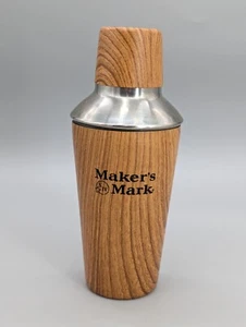 Makers Mark Bourbon Faux Holzmaserung Edelstahl Cocktail Shaker - Bild 1 von 11