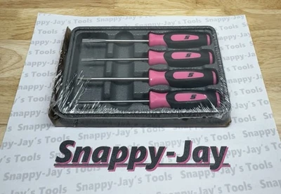 Snap-on Tools USA NEW 4pc PINK Soft Grip Mini-Grip Screwdriver Set SGDX40BPM - image 1 of 4