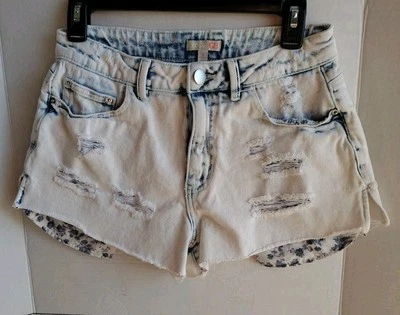 GB Denim Dos Tonos Destructed Shorts Talla 3.  -F Foto 1 de 4