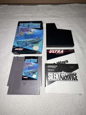 Silent Service (NES Nintendo Entertainment System 1989) - Tested/Working - CIB - Image 1 of 4