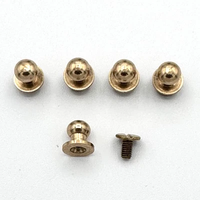 5pcs Stud Screw 6mm Round Head  Brass Nail Rivet Chicago Button DIY Leather - Image 1 of 4