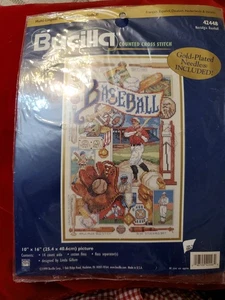 BUCILLA Nostalgia Béisbol Contado Punto de Cruz Kit Sellado Linda Gillum - Imagen 1 de 3