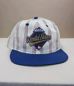 Vintage 1993 MLB World Series Starter Pinstripe Snapback Cap Hat - NOSWT - Picture 1 of 11