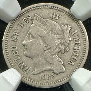 1868 3-Cent Nickel - NGC VF25 - Mid-Grade Certified Type Coin - Priced Right! - Picture 1 of 6