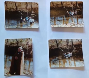 Vintage Konvolut 4 Original Fluss Taufe Taufe religiös Pastor Fotos Szene  - Bild 1 von 6