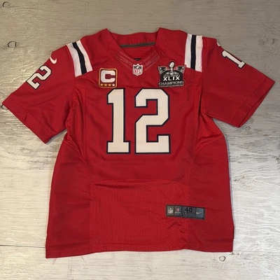 Nike 2012 Tom Brady #12 New England Patriots SuperBowl XLIX Sewn Jersey Sz 40 - Image 1 of 4