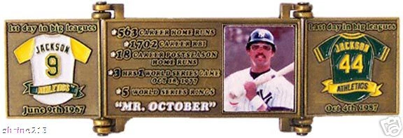 Reggie Jackson Hall of Fame Stats Door Pin Yankees - Image 1 of 1