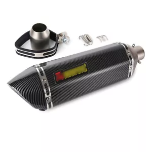 Motorcycle 38-51mm Exhaust Muffler Pipe 470mm Silencer Removeble DB Killer Steel - Picture 1 of 7