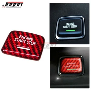 2014-2019 For Corvette C7 Red Carbon Fiber Engine Start Stop Button Sticker Trim - Picture 1 of 6