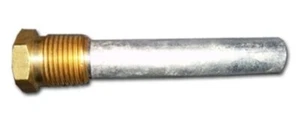 Cor-in 1 inch NPT x 6 inches Zinc Pencil Anode with Brass Plug - Picture 1 of 2