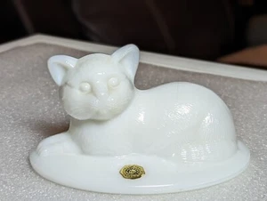 Vintage Westmoreland Milk Glass Kitty Cat Trinket Box Lid Only - Picture 1 of 10