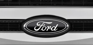 Compatible Fits Many Ford Models BLACK/WHITE Logo Overlay Sticker/Decals 3PC Kit - Picture 1 of 1