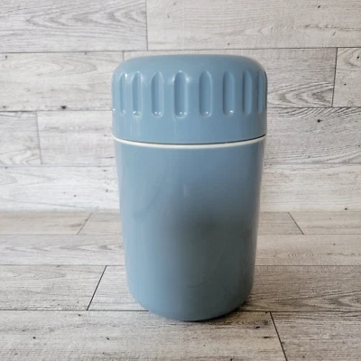 Tupperware Thermos Hot Cold Light Blue 2144A 16 oz lata de refrigerante tampa torcida vintage - Imagem 1 de 4