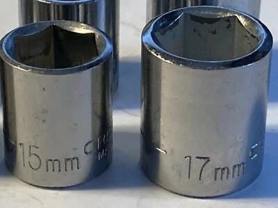 Craftsman 3/8 drive 6pt Shallow, EE - Series METRIC Socket 9-19mm Choose - USA - Image 1 of 4