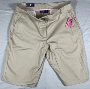 IZOD Girls Skinny Khaki Bermuda Shorts Approved Schoolwear 18.5 Plus New W Tag - Picture 1 of 6
