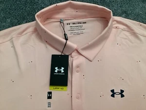 Camicia da golf rosa Under Armour taglia 3XL UA The Playoff Polo stampata 3.0 - NUOVA - Foto 1 di 10