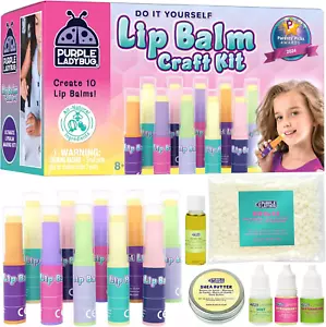Kit para hacer bálsamo labial hágalo usted mismo púrpura Ladybug con ingredientes naturales - Regalos de Pascua f - Imagen 1 de 9