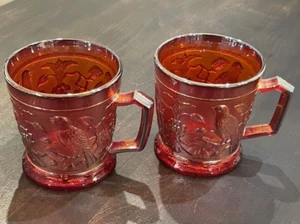 IMPERIAL CARNIVAL GLASS RED ROBIN MUG American Carnival Glass Association 1967 - Picture 1 of 8
