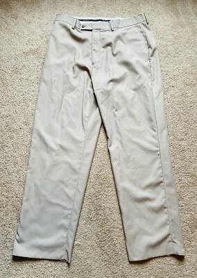 Alan Flusser Golf 38 x 32 Khaki Colored (Tan/Beige) Men’s Pleated Dress Pants - Image 1 of 4