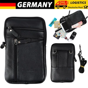 Multifunktions Umhängetasche aus Leder Telefon Gürteltasche Männer Handtasche - Bild 1 von 13