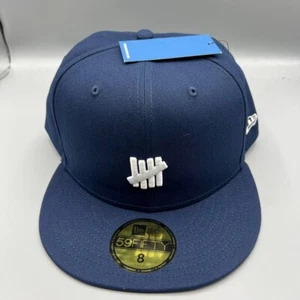 Undefeated Mütze Herren 8 Blau Grau 59Fifty New Era Fitted Cap Neu - Bild 1 von 8