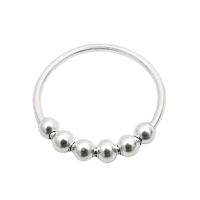 Spinning Ball Ring Solid 925 Silver Handmade Band Jewelry Christmas Gift For Her - Image 1 of 4