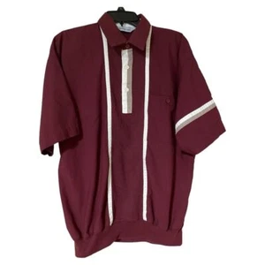Royale Air Retro Men's Vintage Bowling Polo Shirt Maroon Size Large - Picture 1 of 9