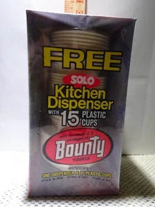 SOLO Bathroom Kitchen Cup Dispenser w/15 Plastic Cups BOUNTY NIB WHITE - Picture 1 of 7