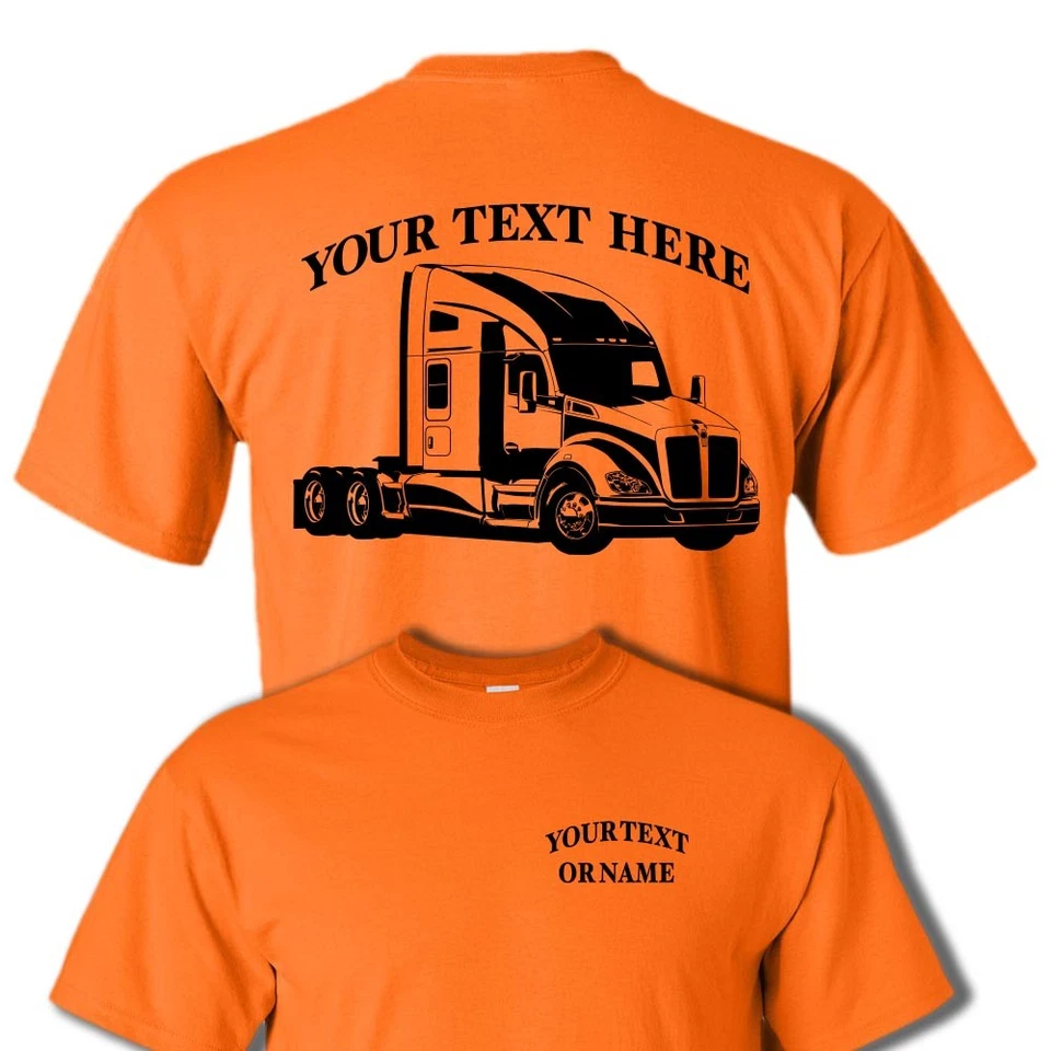 KENWORTH T680 SEMI TRUCK - BIG RIG -PERSONALIZED CUSTOM T-SHIRT #BR014 - Imagem 1 de 1