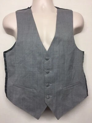 Jim's Formal Wear Men's Sleeveless V Neck Grey Vest Size Small               Z11 - Image 1 of 4