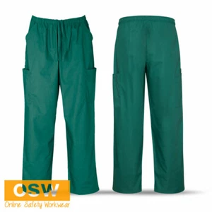 Unisex Green Soft Classic Scrubs Pants Bottoms - Medic/Hospital/Nurse/Vet XS~5XL - Picture 1 of 4